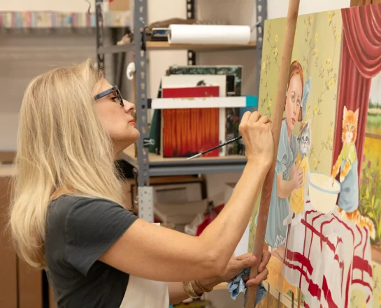 Lauren Bergman in her studio
