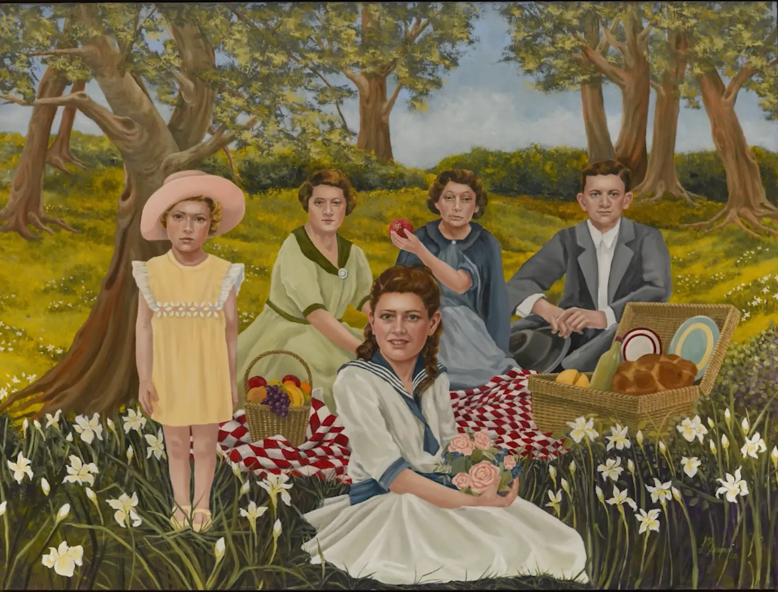 Painting: Family Picnic Memories, 2020 by Lauren Bergman