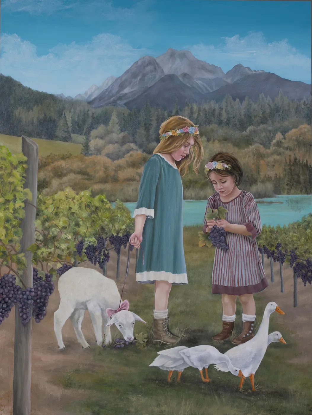 Painting: Miriam and Leah Schaecter, 2022 by Lauren Bergman